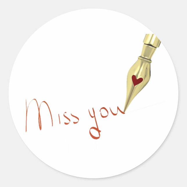 Schreiben von Miss You Stickers (Vorderseite)
