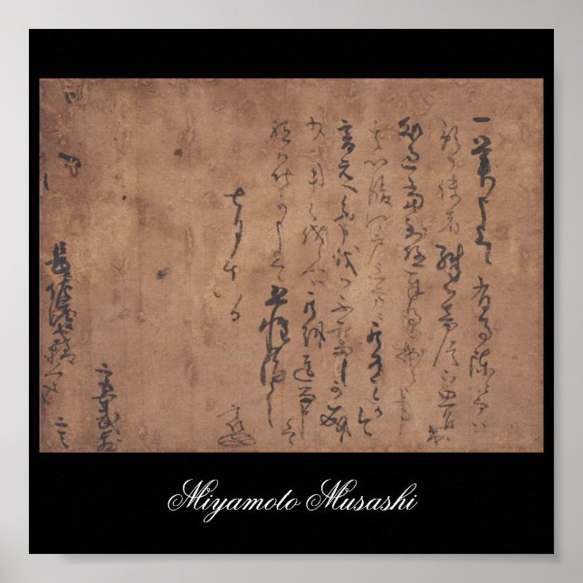 Schreiben von Miyamoto Musashi, c. 1600 Poster (Vorne)
