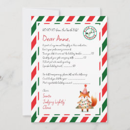 Schreiben von Santa Good Deed Scorecard Einladung