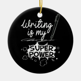 Schreiben von Superpower Superhero Writers and Aut Keramik Ornament
