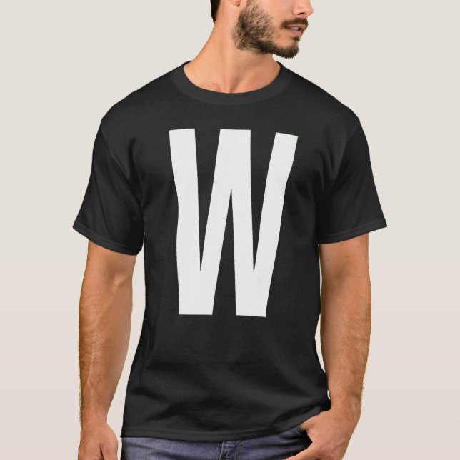 SCHREIBEN W ALPHABET MONOGRAM INITIAL T-Shirt (Vorderseite)