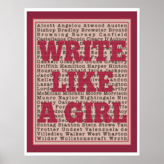 Schreiben wie eine Girl Lipstick-Printwerbung Poster