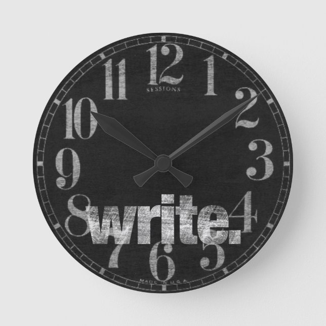 Schreiben: Writer, Freelance Writer, Author Runde Wanduhr (Vorderseite)