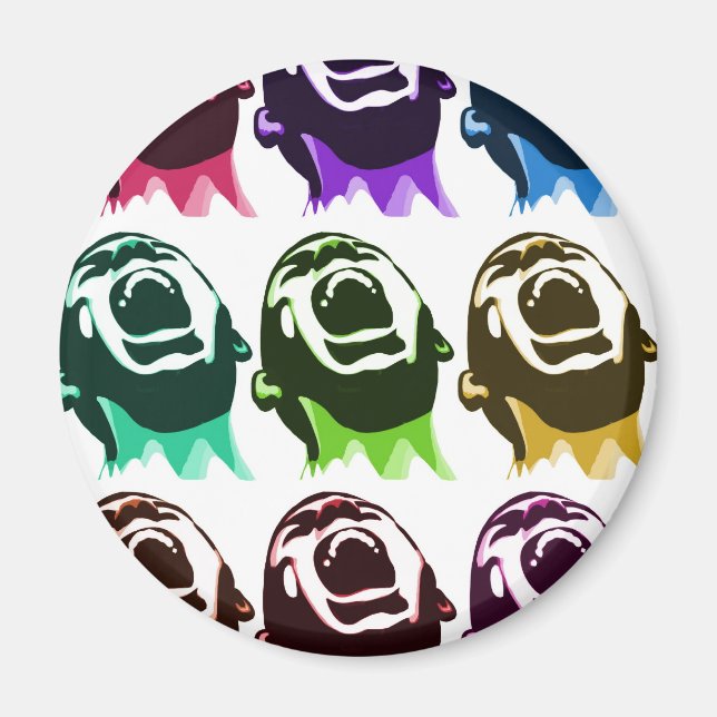 Schreibende Gesichter Magnet (Vorne)