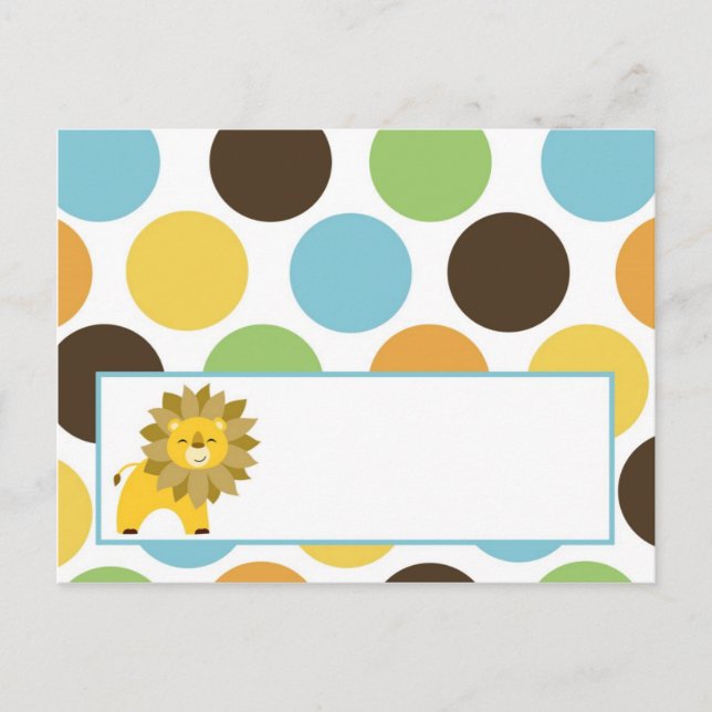 Schreibende Platzkarte Jungle King Lion Safari Zoo Postkarte (Vorderseite)