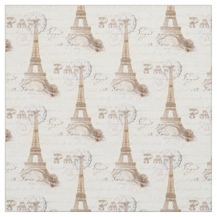 Schreibens-Rosa-Gewebe Paris Vintages Stoff