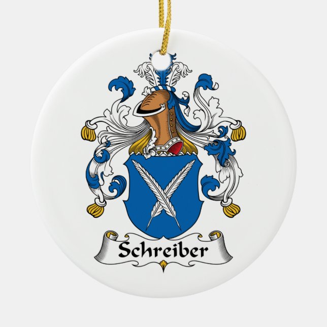 Schreiber-Familienwappen Keramik Ornament (Vorne)
