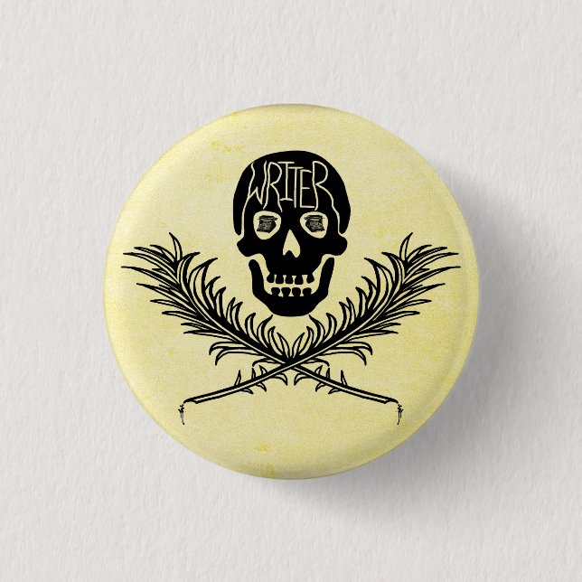 Schreibfähigkeiten und Querknochen Button (Vorderseite)
