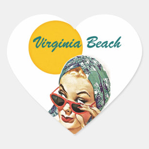 Schreibgeräte für Reisenotizen Lady Retro Herz-Aufkleber