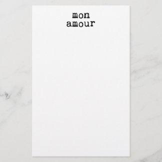 Schreibgeschriebener Mon Amour Briefpapier