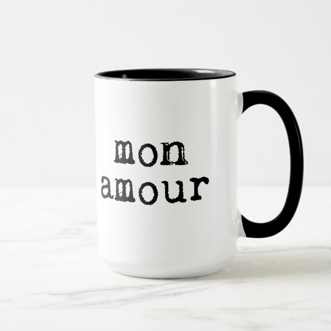 Schreibgeschriebener Mon Amour Tasse (Rechts)