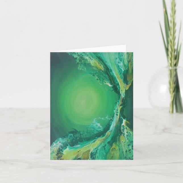 Schreibkarte mit handgemaltetem Druck Dankeskarte (Vorderseite)