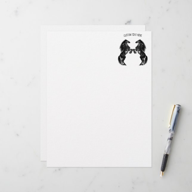 Schreibkopf für Wildpferde mit benutzerdefiniertem Briefbogen (Vorderseite/Rückseite Beispiel)