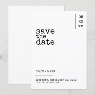 Schreibmaschine Einfache Minimalistische Typografi Save The Date