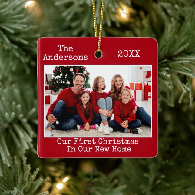 Schreibmaschine Erste Weihnachtsfeier Neues Zuhaus Keramikornament (Baum)