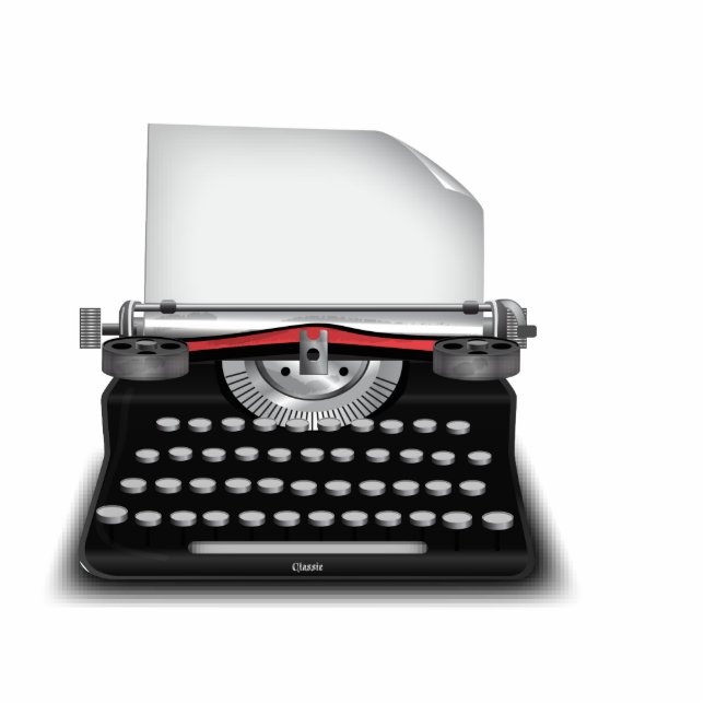 Schreibmaschine Fotoskulptur Magnet (Vorne)