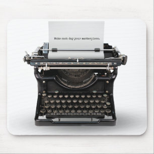 Schreibmaschine im Vintage-Stil mit Zitat Mousepad