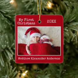 Schreibmaschine Mein erstes Weihnachtsbaby Red Keramikornament