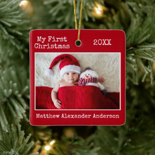 Schreibmaschine Mein erstes Weihnachtsbaby Red Keramikornament