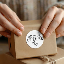 Schreibmaschine Mein Typ auf Papier Minimalistisch Runder Aufkleber