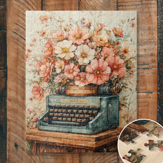 Schreibmaschine mit Blume Puzzle