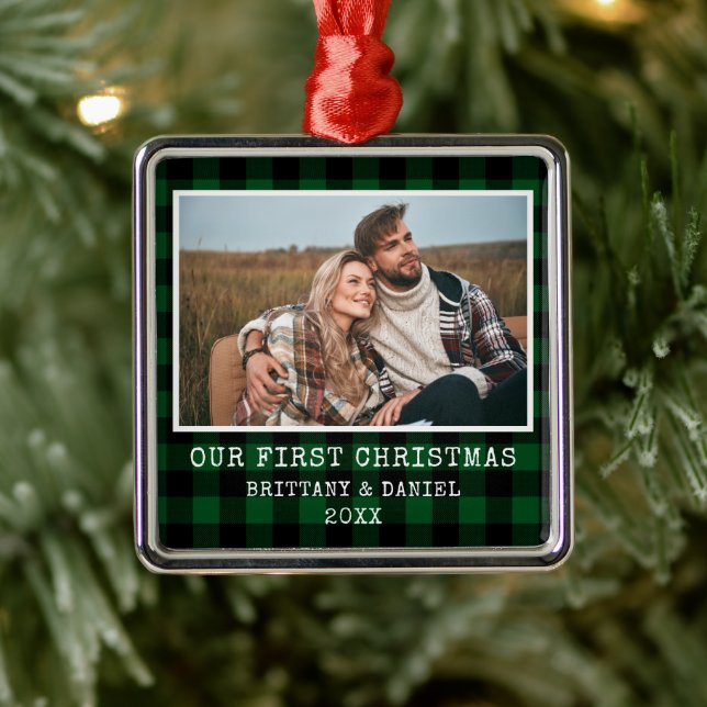 Schreibmaschine Schriftart Green Kariert Couple Fi Ornament Aus Metall (Baum)