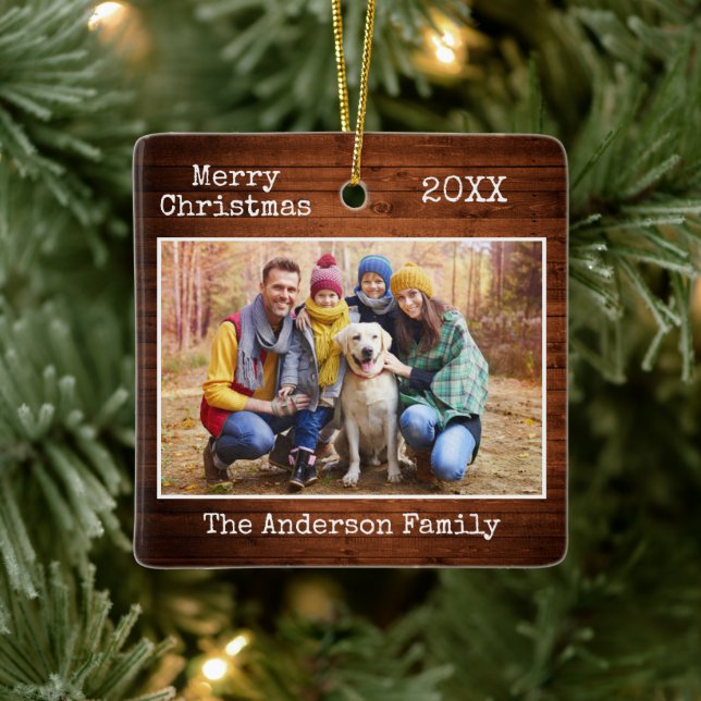 Schreibmaschine Text frohe Weihnachtsbaumfamilie F Keramikornament (Baum)