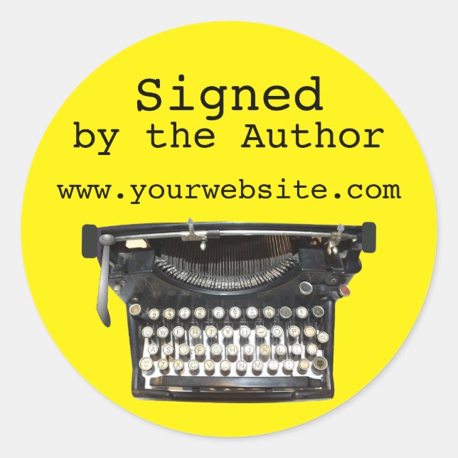 Schreibmaschine Unterzeichnet durch Autor-Stickers Runder Aufkleber (Vorderseite)
