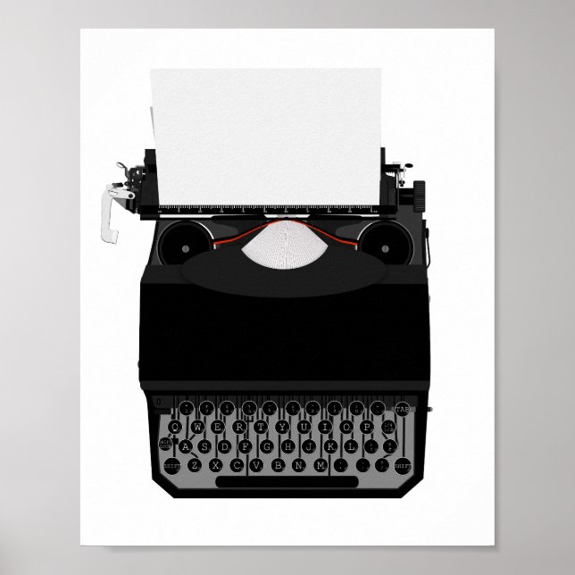 Schreibmaschine Zeichnend Décor Print Poster (Vorne)