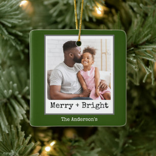 Schreibmaschinen-Minimalistisches Weihnachtsfoto F Keramikornament