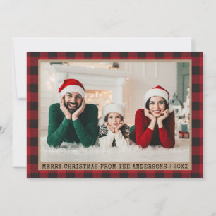 Schreibmaschinen-Schriftart Weihnachtsfoto Rot kar Feiertagskarte