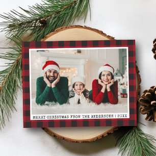 Schreibmaschinen-Schriftart Weihnachtsfoto Rot kar Postkarte