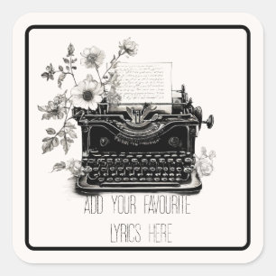 Schreibmaschinenpoets ttpd moderne Kunst neue ästh Quadratischer Aufkleber