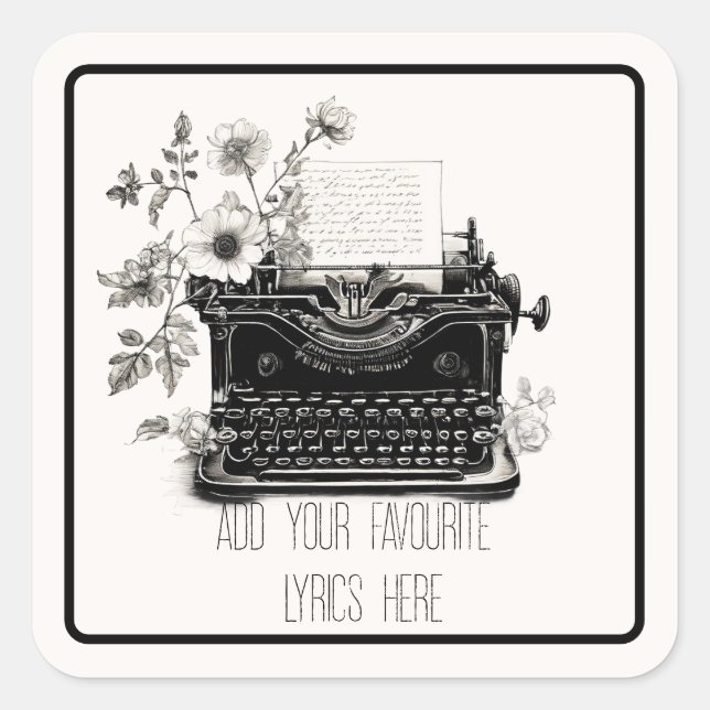 Schreibmaschinenpoets ttpd moderne Kunst neue ästh Quadratischer Aufkleber (Vorderseite)