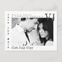 SchreibmaschinenSchriftart Save the Date Hochzeitf