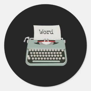 Schreibmaschinenwort Runder Aufkleber