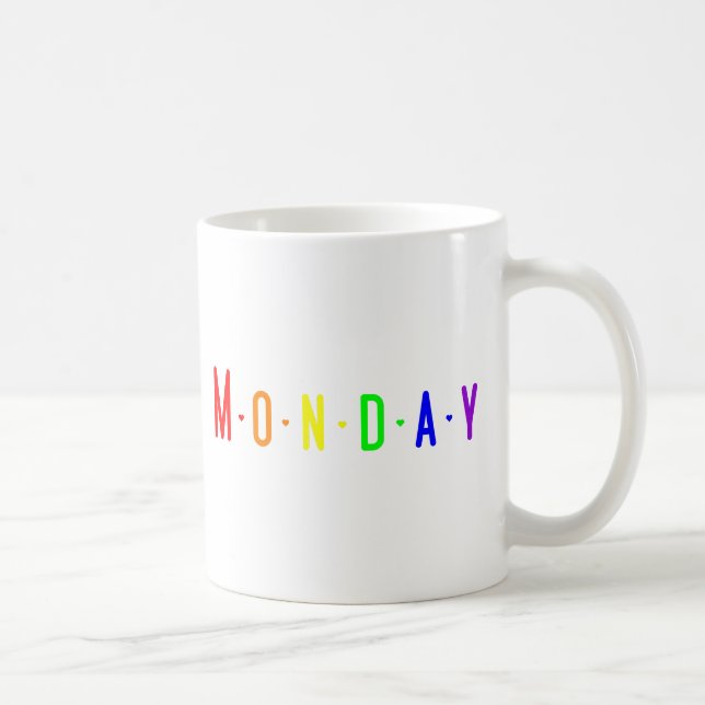 Schreibmontag in Regenbogenfarben Kaffeetasse (Rechts)