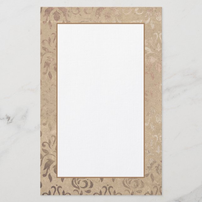 Schreibpapier für elegantes Damask-Muster Briefpapier (Vorderseite)