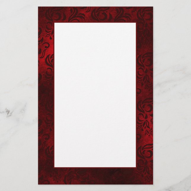 Schreibpapier für Rote Flora Damask Briefpapier (Vorderseite)
