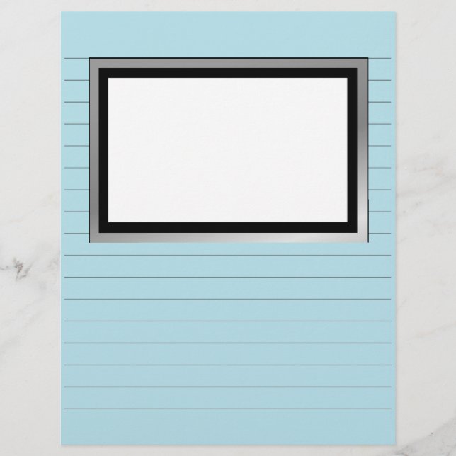 Schreibpapier mit Zeilen und Bildschachtel (Vorderseite)