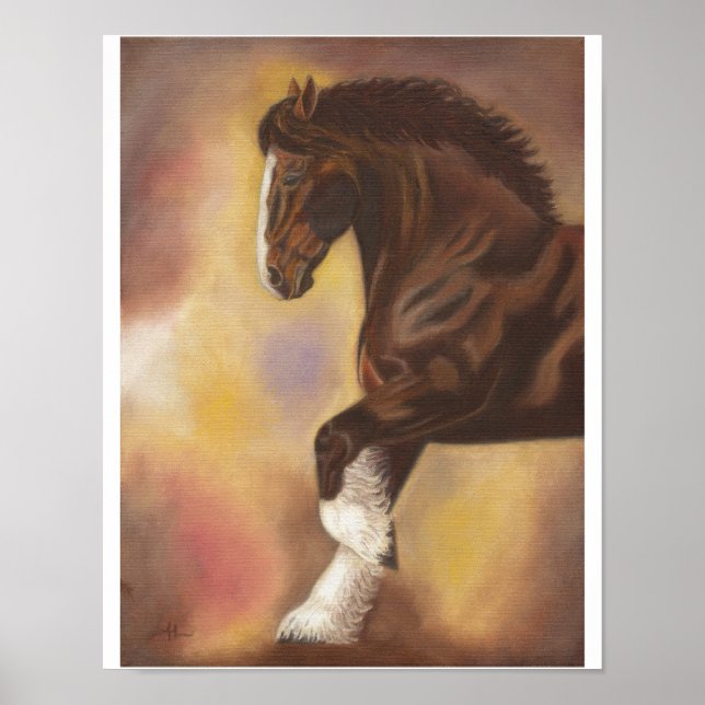 Schreibpferd 11"x14" poster (Vorne)