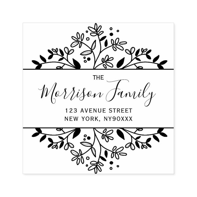 Schreibschrift für elegante Blume Gummistempel (Prägung)