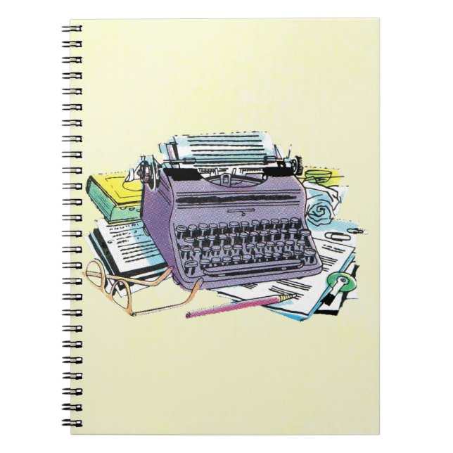 Schreibstift für Schreibmaschinen des Vintagen Sch Notizblock (Vorderseite)