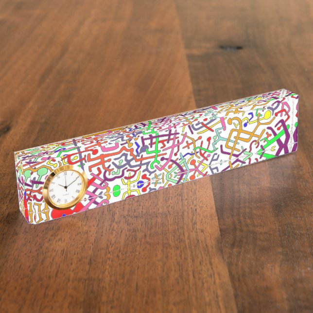 Schreibtisch Art Clock Namensplakette (Seite)