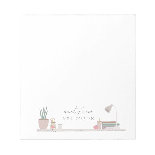 Schreibtisch des Lehrers Notizblock (Vorderseite)