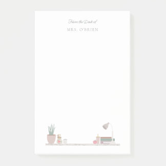 Schreibtisch des Lehrers Post-it Klebezettel