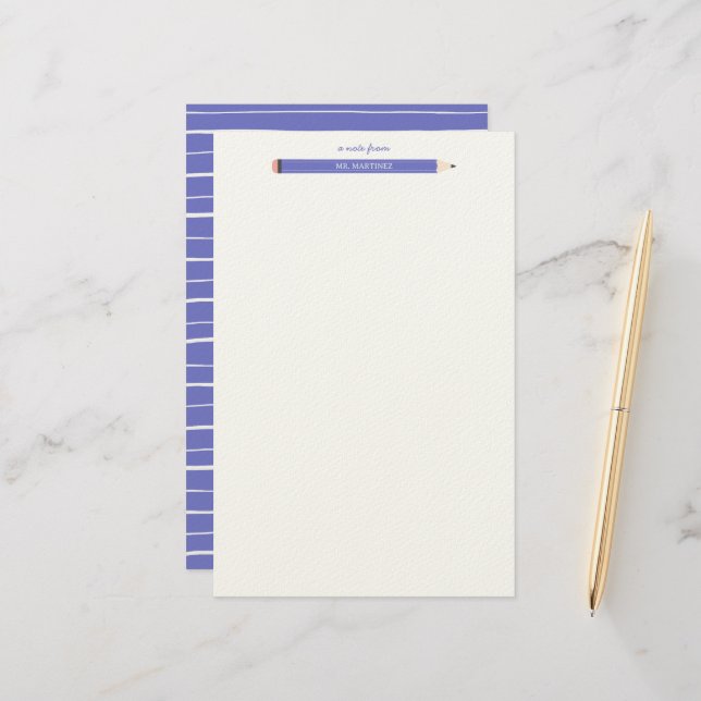 Schreibtisch für Lehrer der Schule zur Veranschaul Briefpapier (Vorderseite/Rückseite Beispiel)