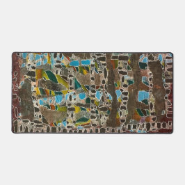 Schreibtisch Mat in Brauntönen, Blues und Grüntöne Schreibtischunterlage