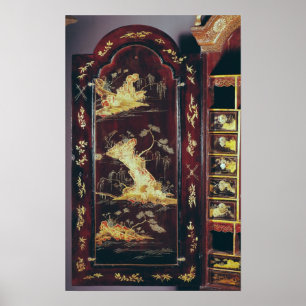 Schreibtisch mit chinesischem Lack dekoriert Poster