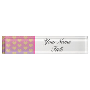 Schreibtisch Name Plate Ombré lilac rosa Gold mode Namensplakette